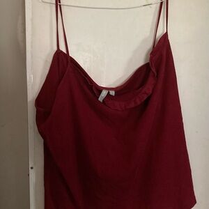 Red ASOS camisole cotton with ruffle plus size